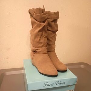 Girls Paris Blues Tan suede Boots Size 4
